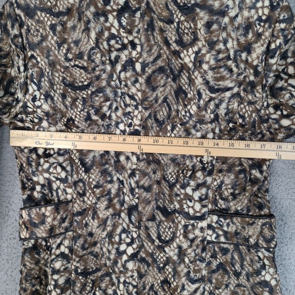 Chico’s Jacket‎ Womens Small 0 Brown Faux-Fur Queen Of Elegance Margaret Zip - Picture 14 of 16